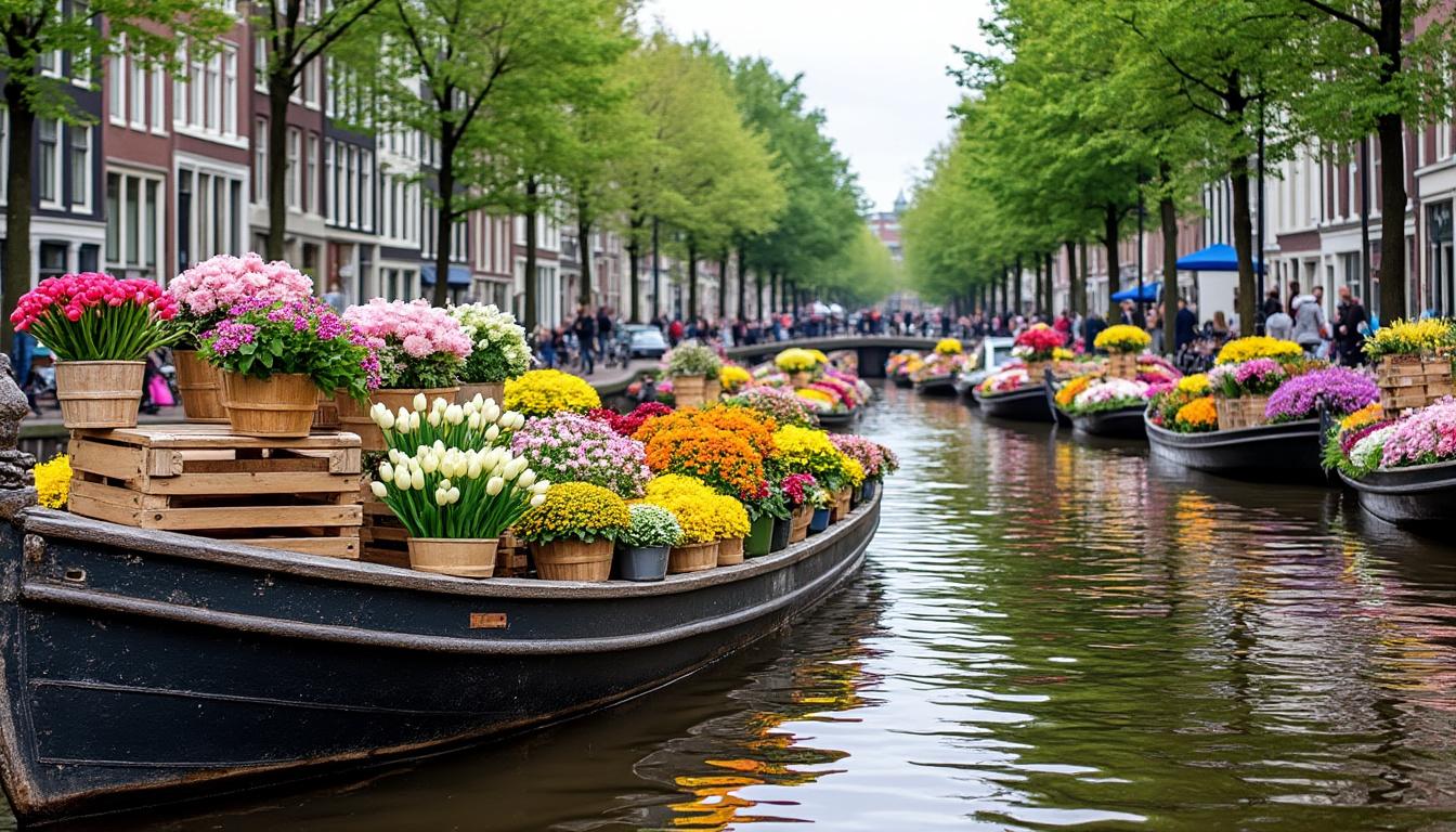 explorez le marché aux fleurs d'amsterdam, un lieu vibrant et coloré en plein cœur de la ville, idéal pour les amoureux des fleurs et des découvertes uniques.